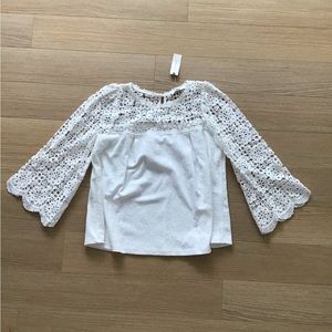 NEW Eri + Ali crochet bell sleeve top size S
